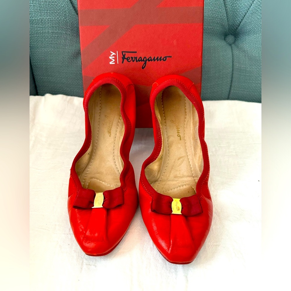 Ballet Flats My Joy in Red by Ferragamo